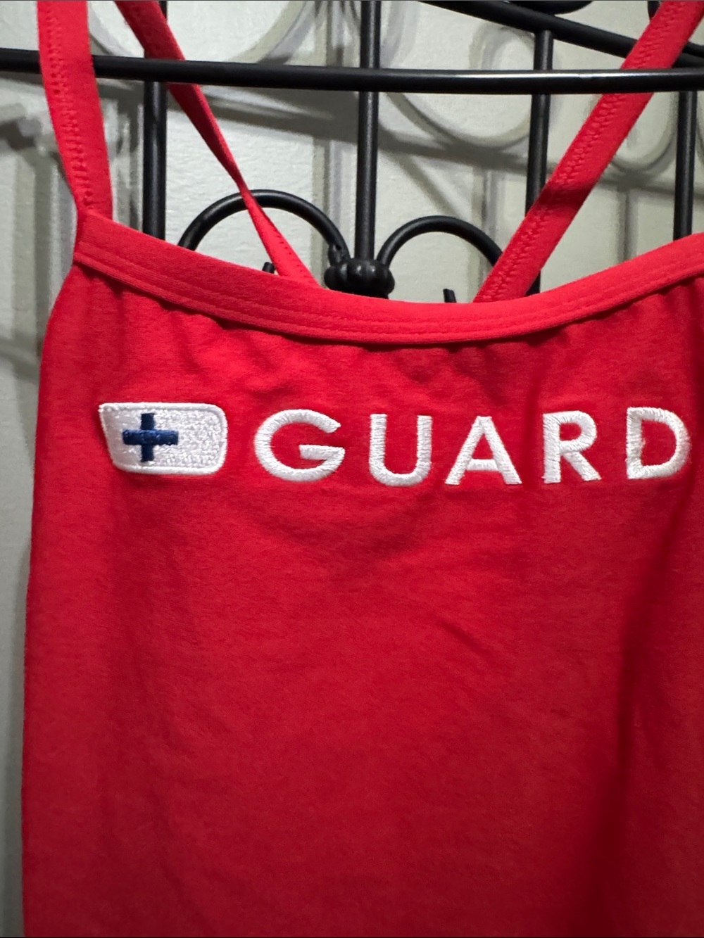 Speedo Red GUARD One-Piece Lifeguard Swimsuit endurance 36 swim summer - Picture 3 of 7